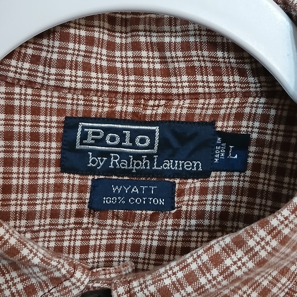 Ralph Lauren Men's Burgandy Checkered Button Down Shirt - Picture 2 of 4